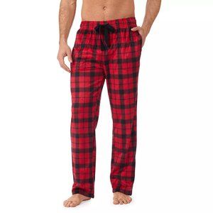 Cuddl Duds Fleece Pajama Lounge Pants Sleepwear Mens XXL Red Black Check